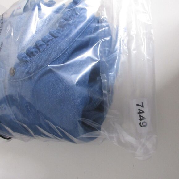 Old Navy Top Women Large Tall Blue Chambray Cotton Button Up Ruffle‎ Collar - Picture 12 of 12